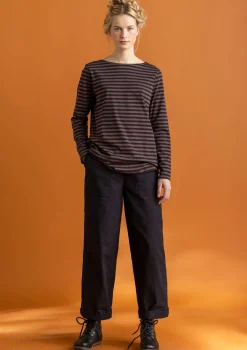 Flash Sale Gudrun Sjödén Basic-Streifenshirt aus Bio-Baumwolle röstkaffee-leinenblau