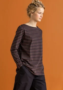 Best Gudrun Sjödén Basic-Streifenshirt aus Bio-Baumwolle indigoblau-leinenblau