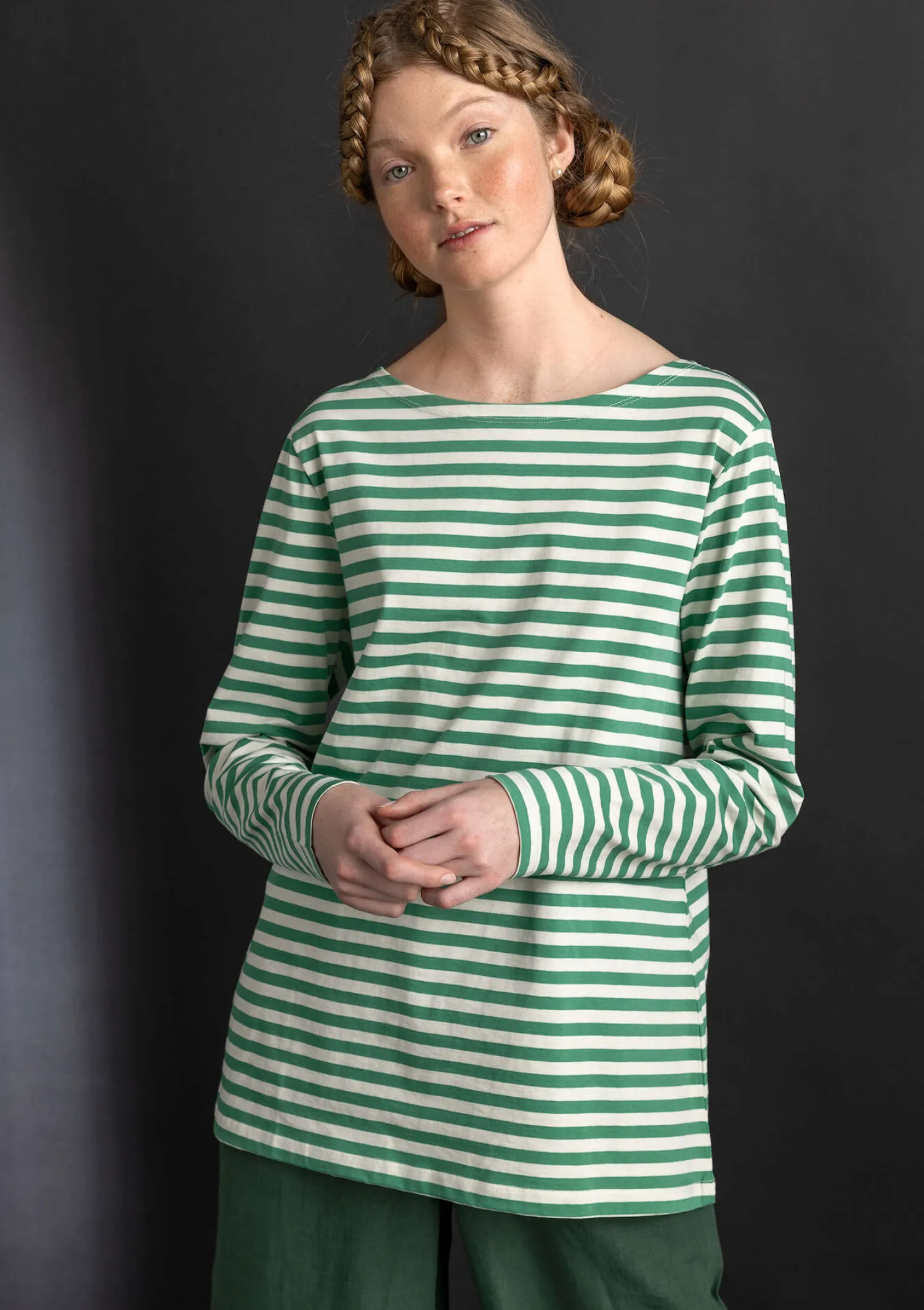 Best Sale Gudrun Sjödén Basic-Streifenshirt aus Bio-Baumwolle schwarz-röstkaffee