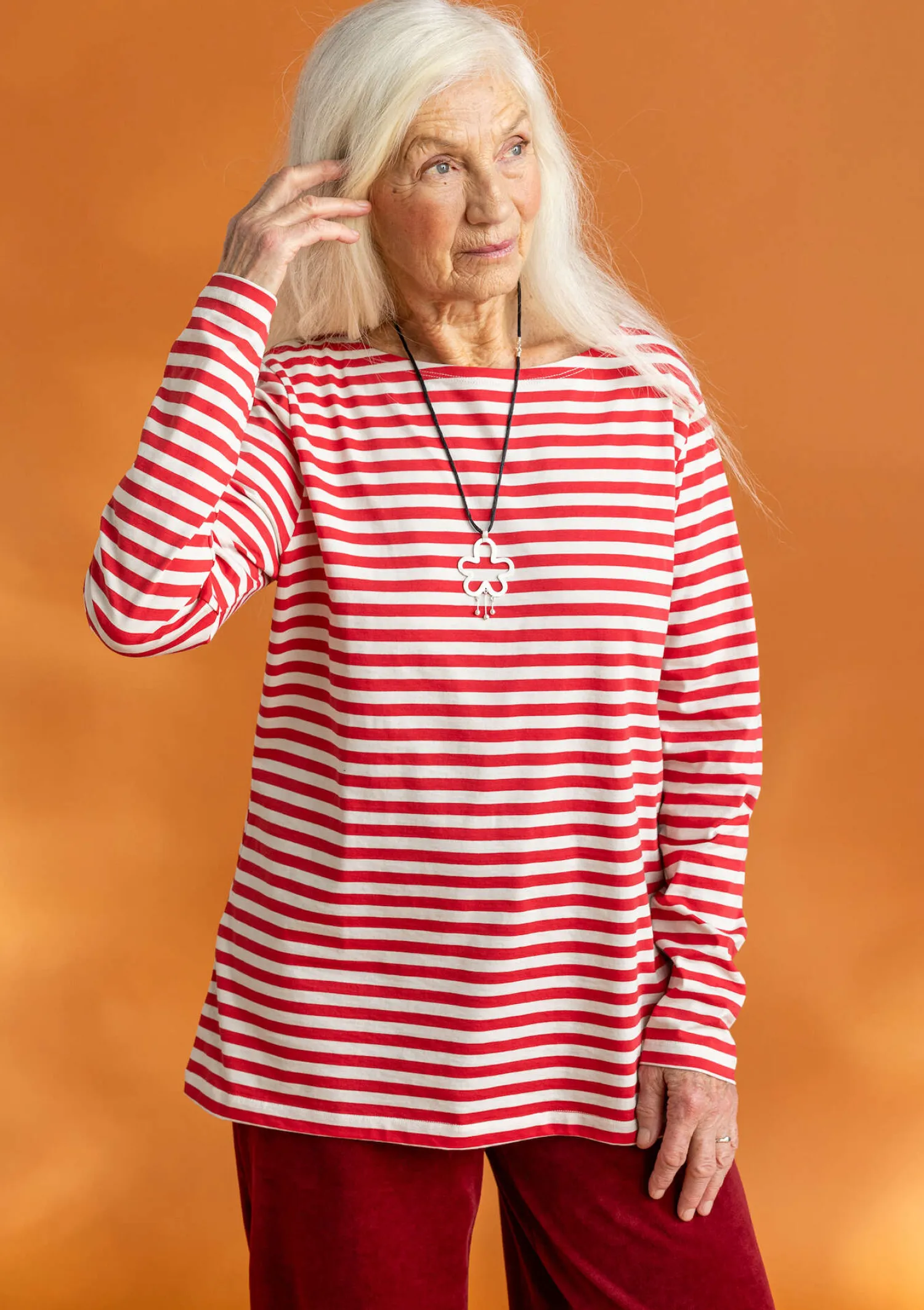 Clearance Gudrun Sjödén Basic-Streifenshirt aus Bio-Baumwolle indigoblau-leinenblau