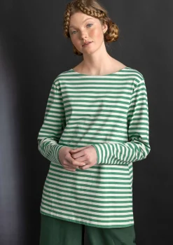 Clearance Gudrun Sjödén Basic-Streifenshirt aus Bio-Baumwolle indigoblau-leinenblau
