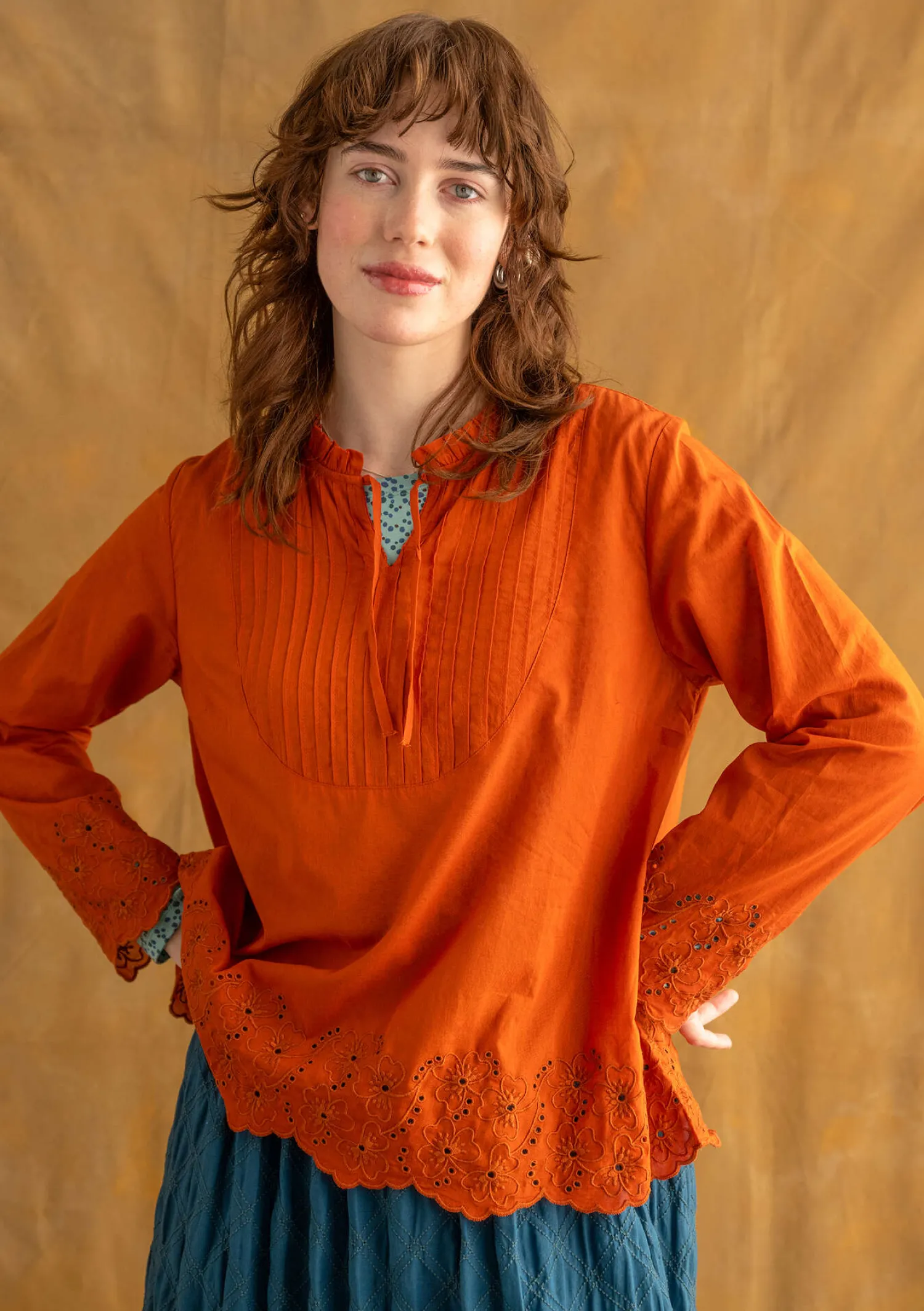 Best Gudrun Sjödén Bluse „Birta“ aus Bio-Baumwolle dunkelaschgrau