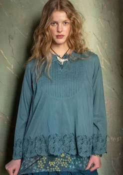 Best Gudrun Sjödén Bluse „Birta“ aus Bio-Baumwolle dunkelaschgrau