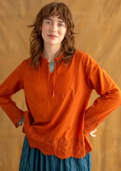 Clearance Gudrun Sjödén Bluse „Birta“ aus Bio-Baumwolle veronagrün