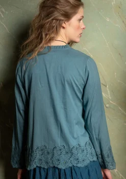 Clearance Gudrun Sjödén Bluse „Birta“ aus Bio-Baumwolle dunkelaschgrau