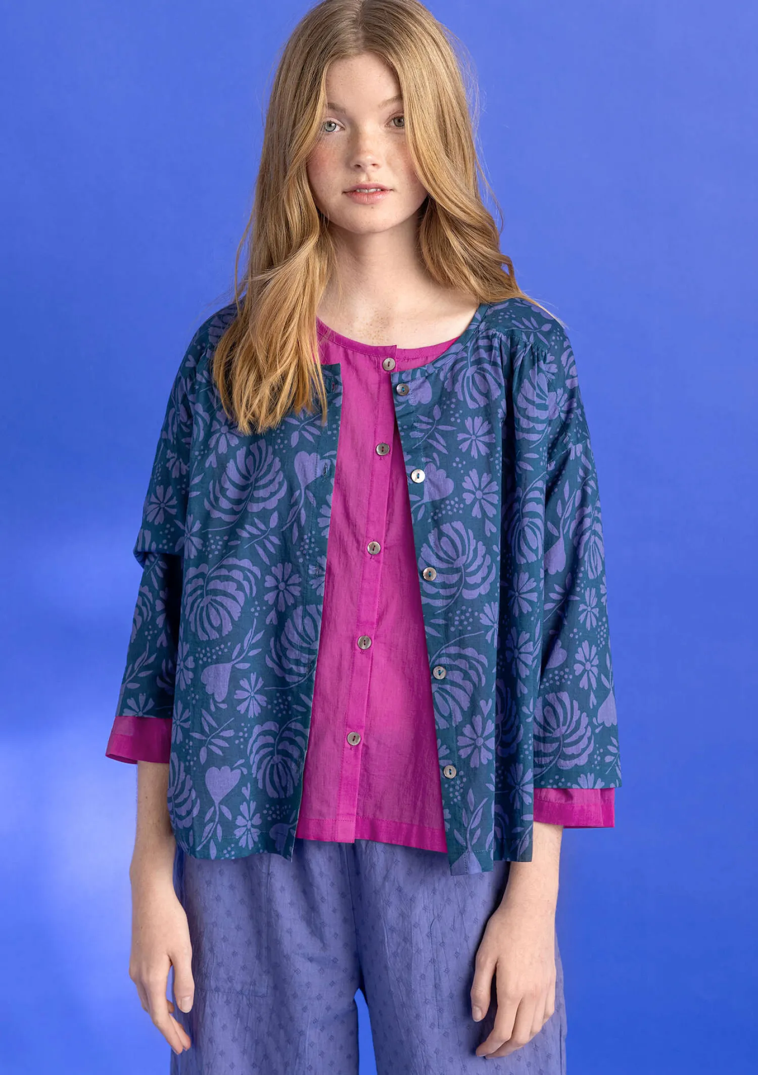 Best Sale Gudrun Sjödén Bluse „Hedda“ aus Bio-Baumwollgewebe opalgrün