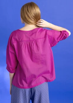 Clearance Gudrun Sjödén Bluse „Hedda“ aus Bio-Baumwollgewebe dunkelolive-gemustert