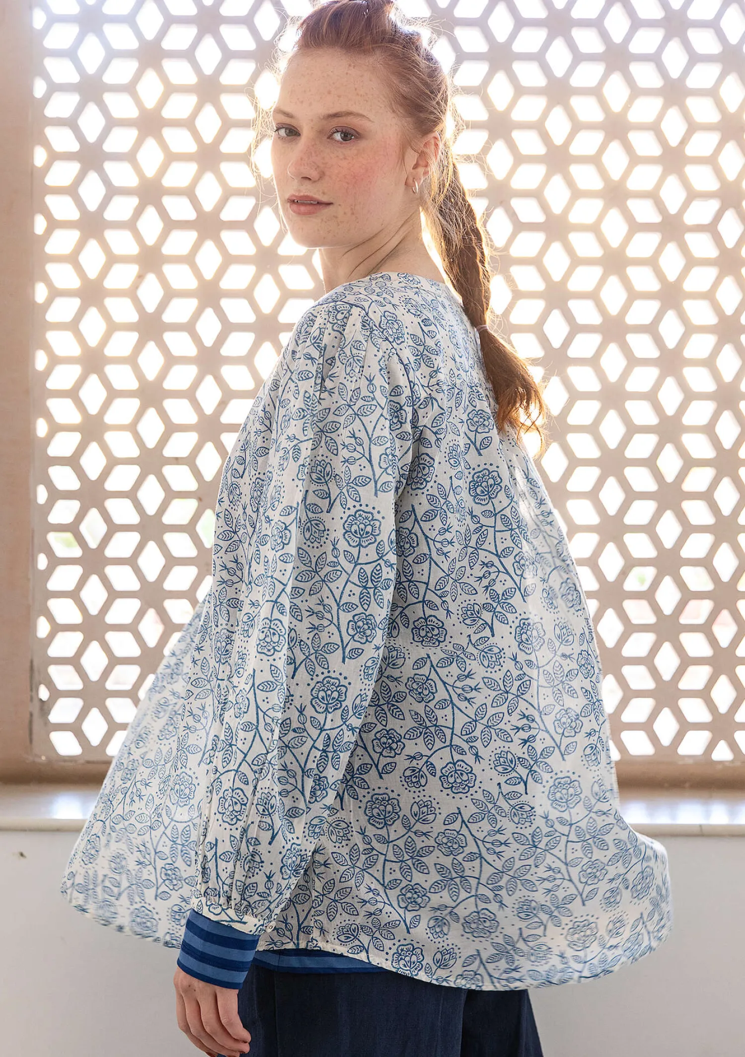 Shop Gudrun Sjödén Bluse „Lisa“ aus Bio-Baumwolle lachsrosa