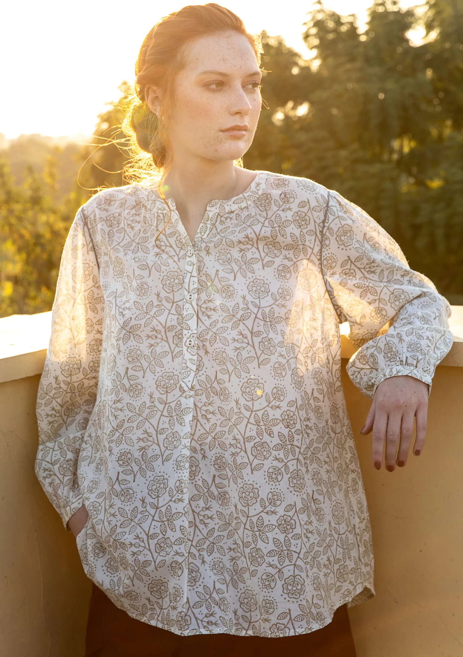 Flash Sale Gudrun Sjödén Bluse „Lisa“ aus Bio-Baumwolle lachsrosa