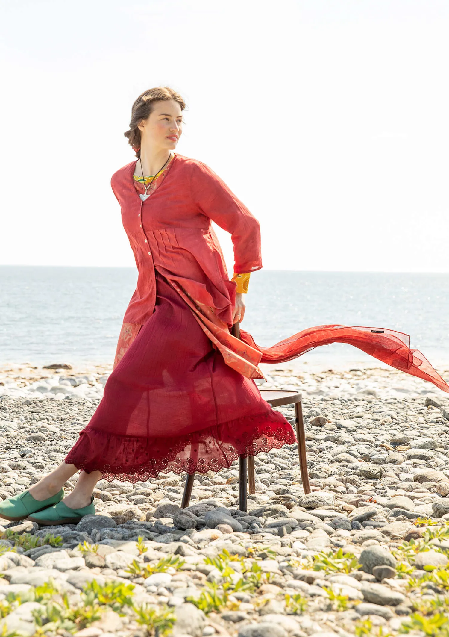 Best Sale Gudrun Sjödén Bluse „Samira“ aus Bio-Baumwolle rost