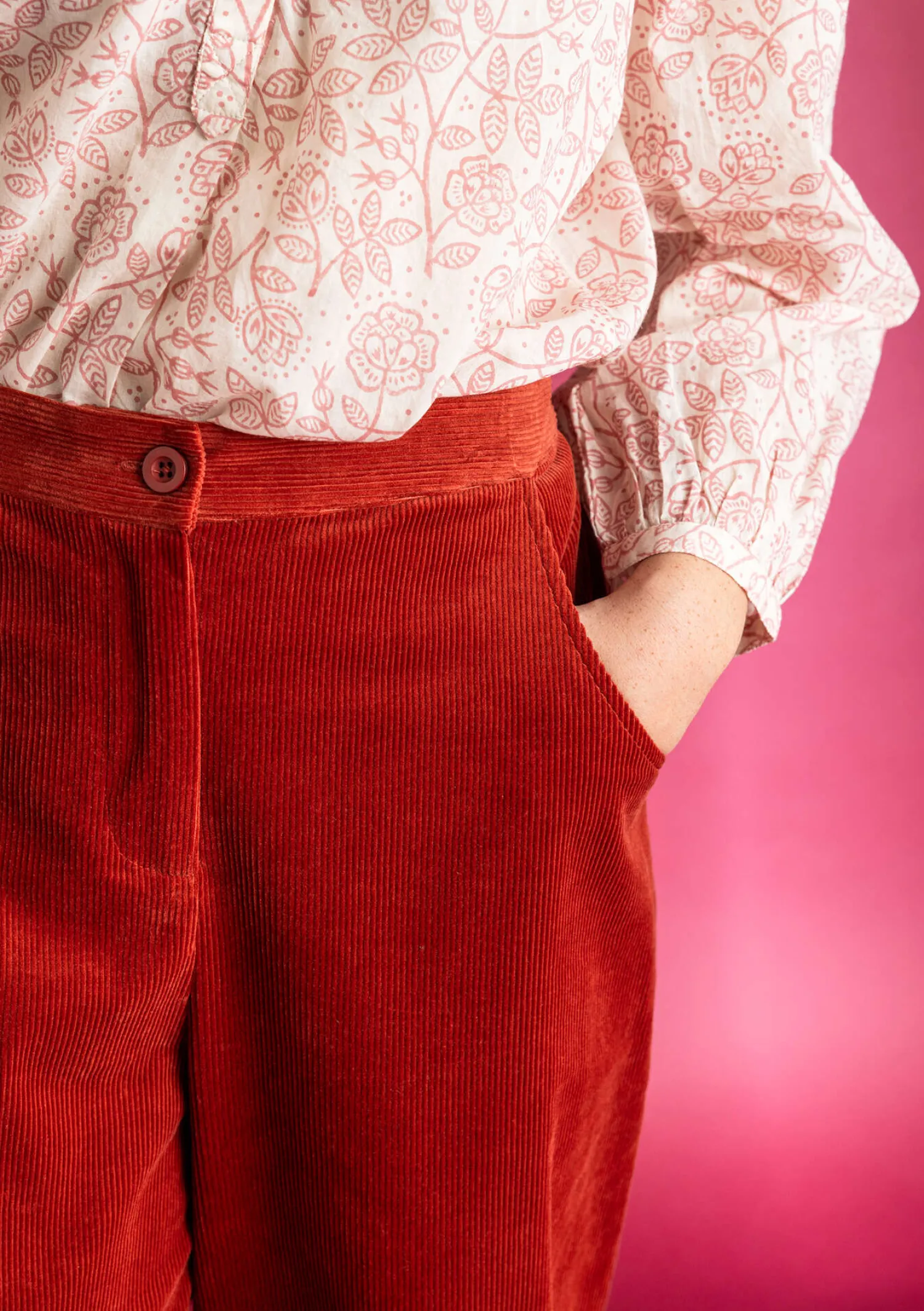 Outlet Gudrun Sjödén Cordhose aus Bio-Baumwolle/Elasthan dunkelpetrol