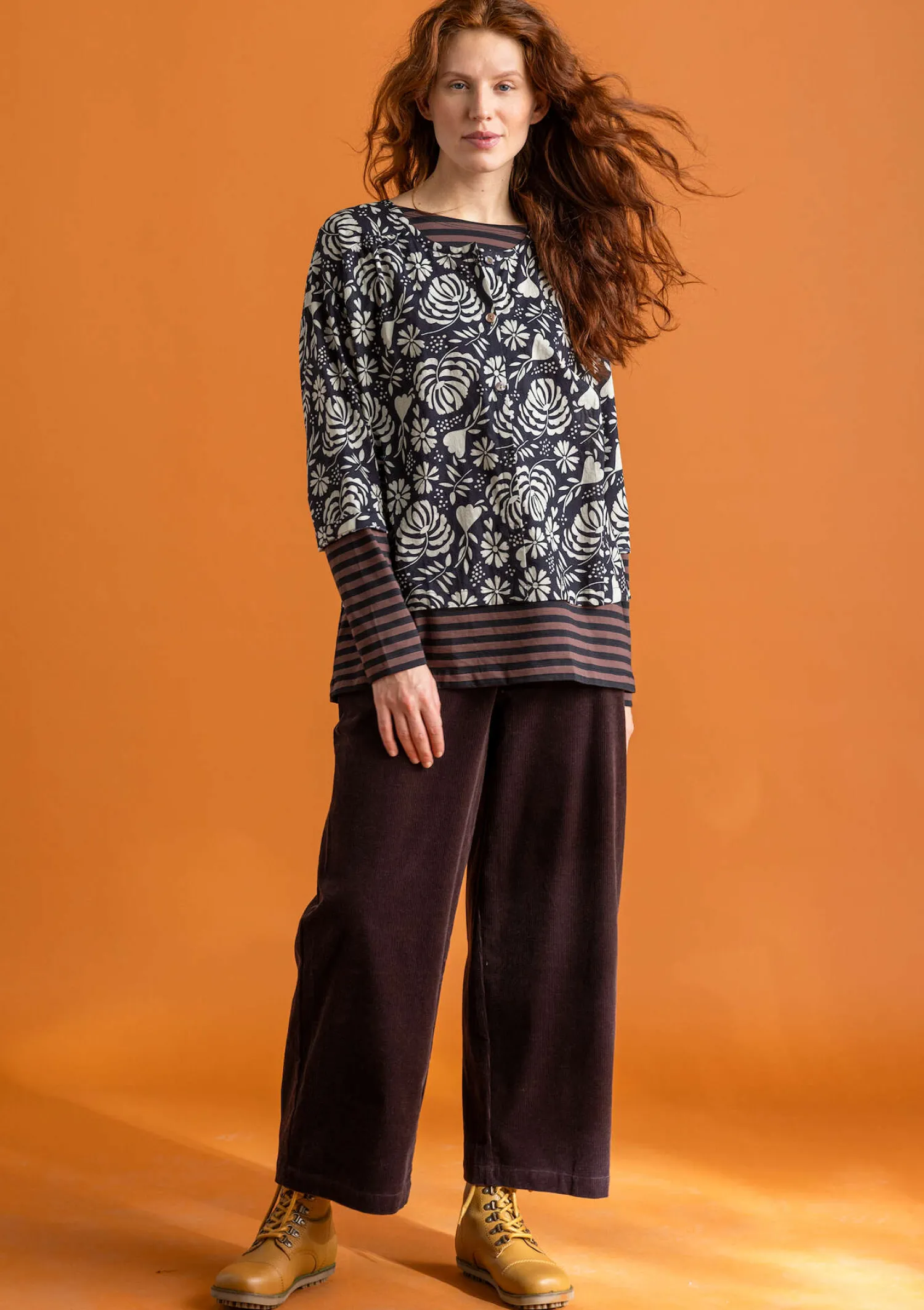 Outlet Gudrun Sjödén Cordhose aus Bio-Baumwolle/Elasthan dunkelpetrol