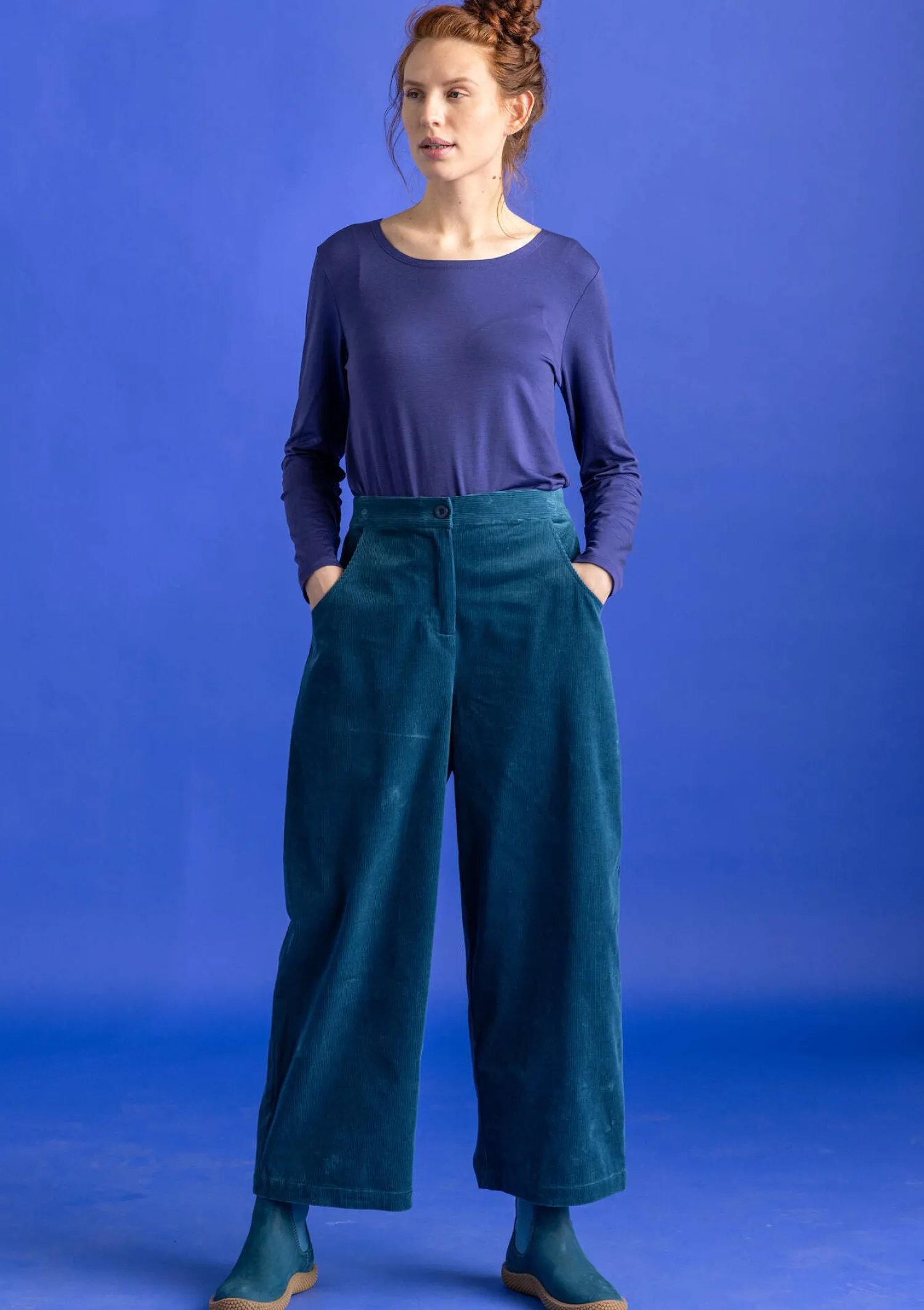 Outlet Gudrun Sjödén Cordhose aus Bio-Baumwolle/Elasthan dunkelpetrol