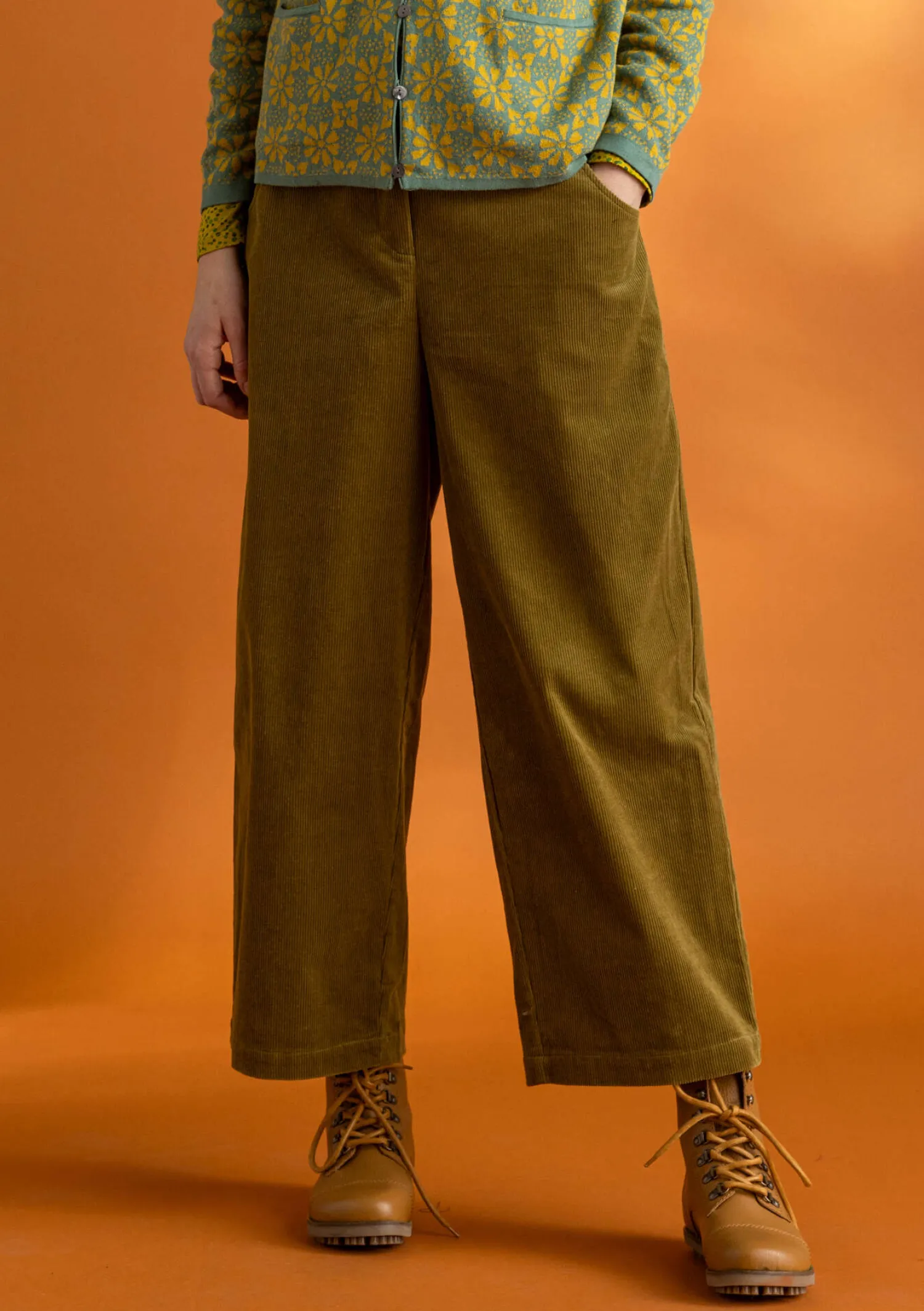 Outlet Gudrun Sjödén Cordhose aus Bio-Baumwolle/Elasthan dunkelpetrol