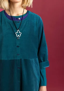 Hot Gudrun Sjödén Cordkleid aus Bio-Baumwolle/Elasthan dunkelpetrol