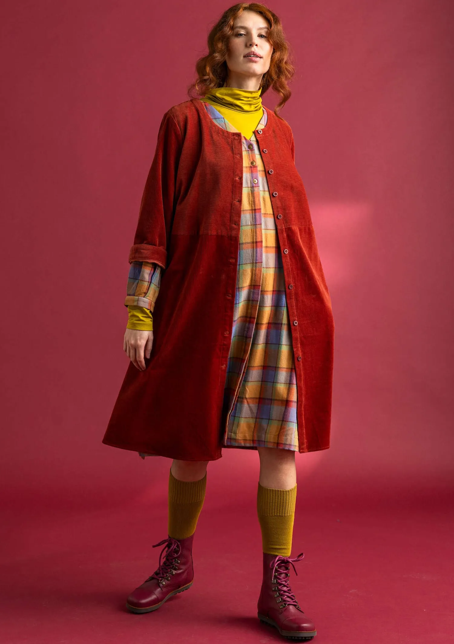 Store Gudrun Sjödén Cordkleid aus Bio-Baumwolle/Elasthan dunkelpetrol