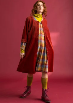 Best Gudrun Sjödén Cordkleid aus Bio-Baumwolle/Elasthan dunkelaubergine