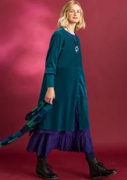 Best Gudrun Sjödén Cordkleid aus Bio-Baumwolle/Elasthan dunkelaubergine