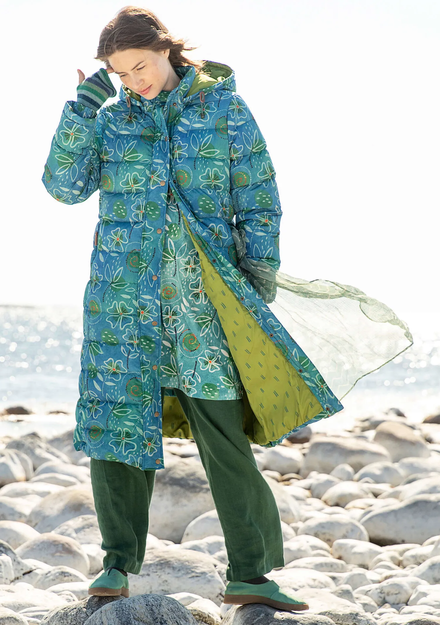 Cheap Gudrun Sjödén Daunenmantel „Bhumika“ aus Recycling-Polyester/Daunen indigofera