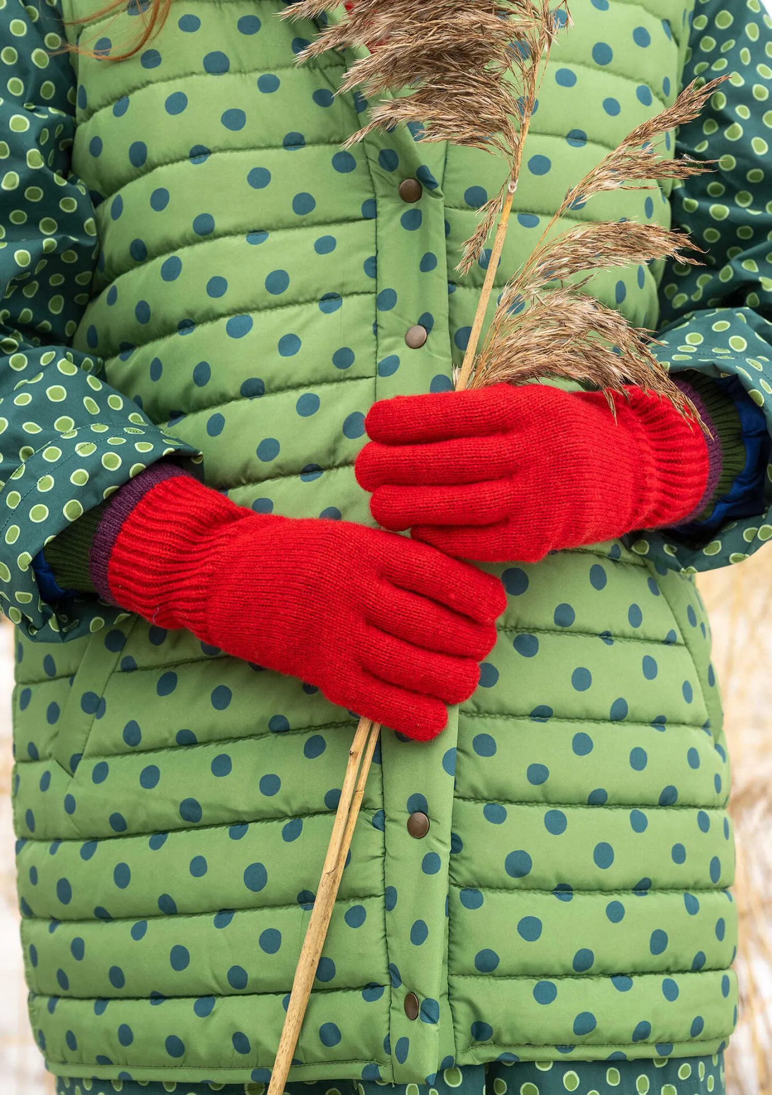 Clearance Gudrun Sjödén Fingerhandschuhe aus Lammwolle schwarz