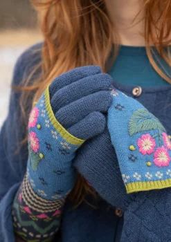 Clearance Gudrun Sjödén Fingerhandschuhe aus Lammwolle schwarz