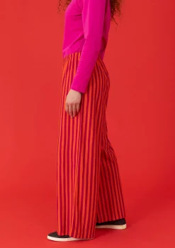 Sale Gudrun Sjödén Gestreifte Jerseyhose aus Bio-Baumwolle/Modal schwarz-feder