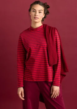 Outlet Gudrun Sjödén Gestreiftes Stehkragenshirt aus Bio-Baumwolle indigoblau