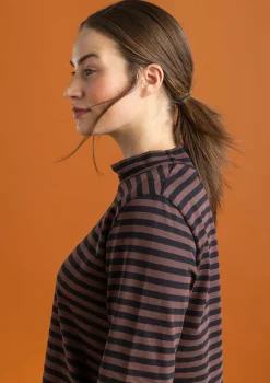 Cheap Gudrun Sjödén Gestreiftes Stehkragenshirt aus Bio-Baumwolle indigoblau