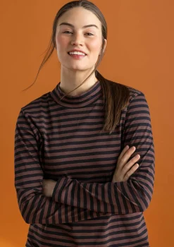 Cheap Gudrun Sjödén Gestreiftes Stehkragenshirt aus Bio-Baumwolle indigoblau
