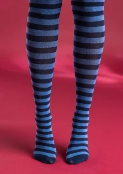 Online Gudrun Sjödén Gestreifte Strumpfhose aus Bio-Baumwolle schwarz-ungebleicht