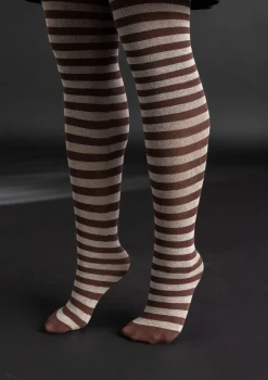 Best Sale Gudrun Sjödén Gestreifte Strumpfhose aus Bio-Baumwolle indigo/leinenblau