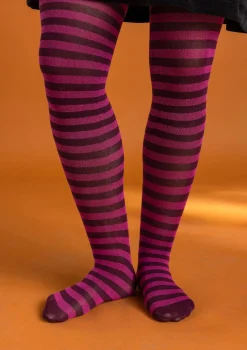 Clearance Gudrun Sjödén Gestreifte Strumpfhose aus Bio-Baumwolle indigo/leinenblau