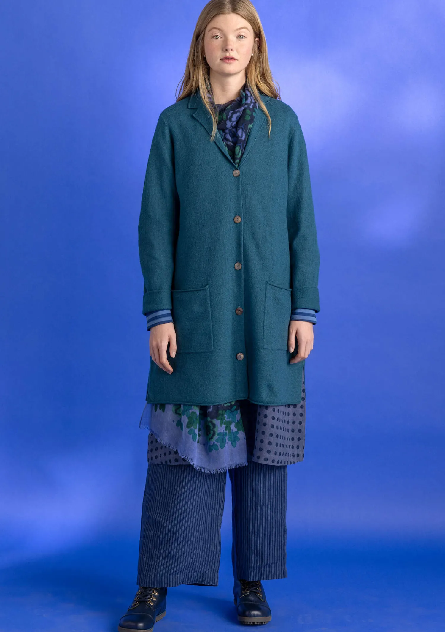 Best Sale Gudrun Sjödén Gestrickter Blazer aus gefilzter Bio-Wolle curry