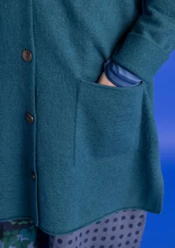 Store Gudrun Sjödén Gestrickter Blazer aus gefilzter Bio-Wolle dunkelpetrol