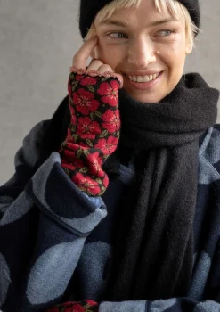 Shop Gudrun Sjödén Handstulpen „Anemone“ aus Bio-Wolle moosbeere