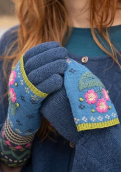 Discount Gudrun Sjödén Handstulpen „Borealis“ aus Bio- und Recycling-Baumwolle/Wolle avocado