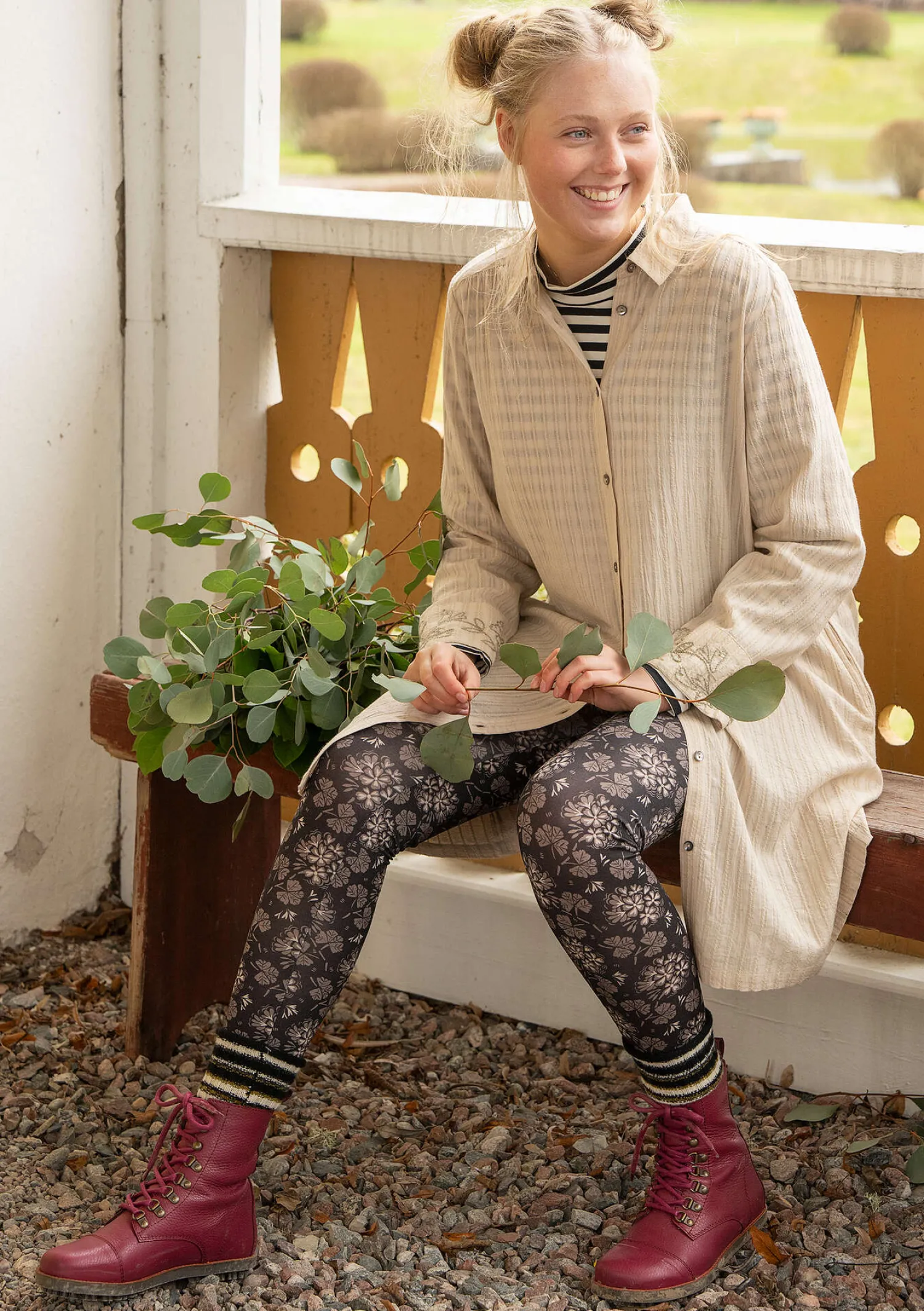 Cheap Gudrun Sjödén Hemdblusenkleid „Värmland“ aus Bio-Baumwollgewebe schwarz