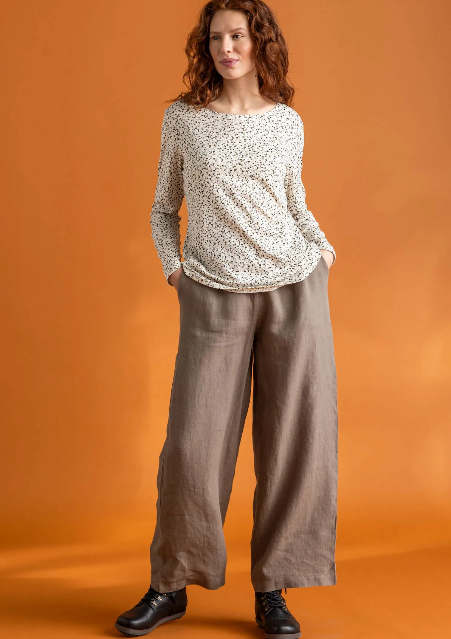 Best Gudrun Sjödén Hose „Asta“ aus Leinengewebe senf
