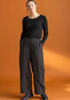 Cheap Gudrun Sjödén Hose „Asta“ aus Leinengewebe dunkelgrün