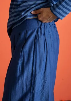 Shop Gudrun Sjödén Hose aus Baumwolle/Seide indigoblau