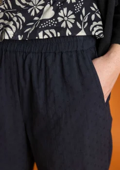 Best Sale Gudrun Sjödén Hose aus Bio-Baumwolldobby schwarz