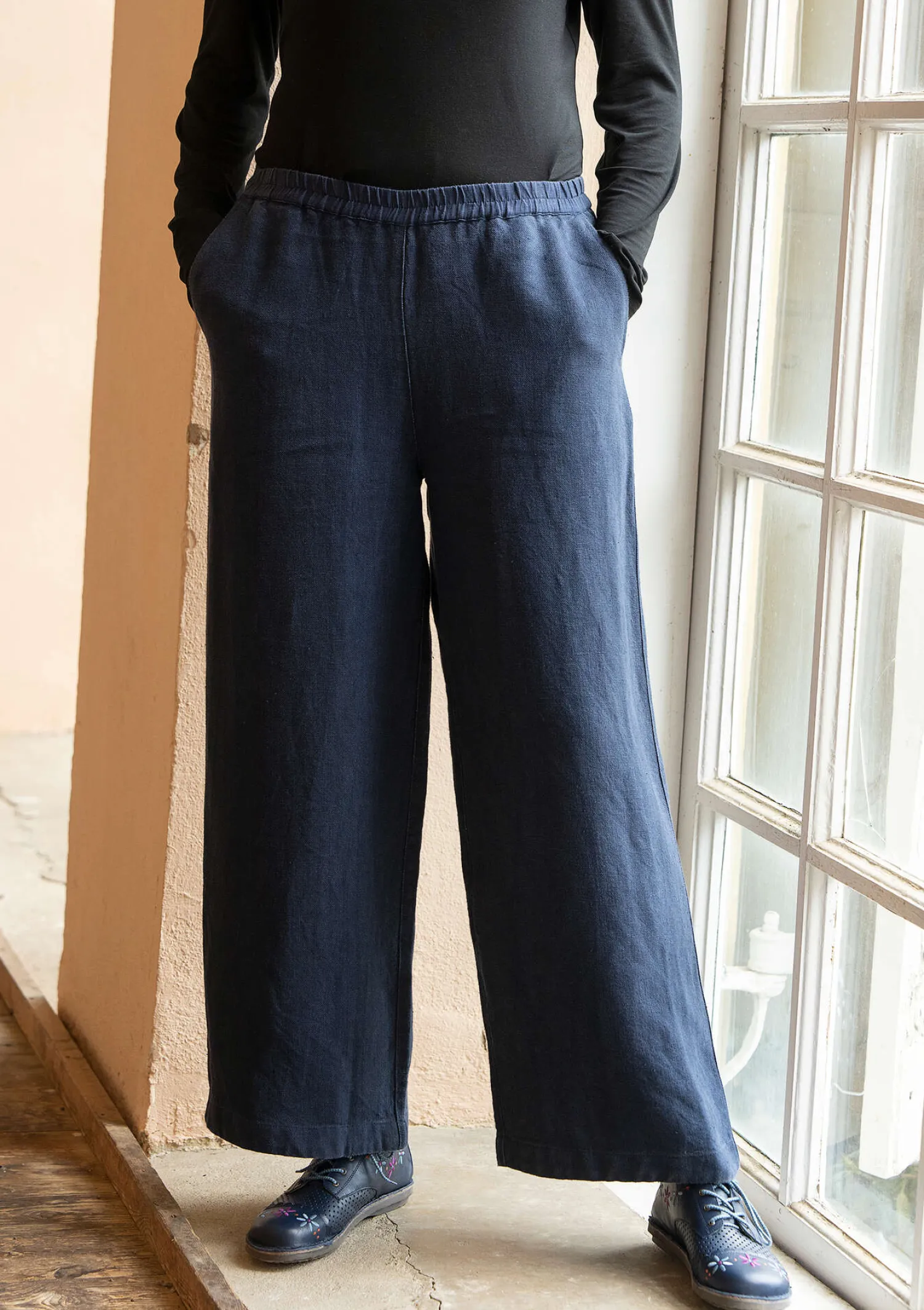 Best Sale Gudrun Sjödén Hose aus Leinengewebe tinte