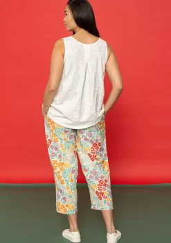 Outlet Gudrun Sjödén Hose „Margit“ aus Leinen/Modal-Gewebe vanille-bedruckt