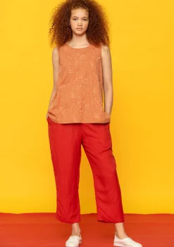 Outlet Gudrun Sjödén Hose „Margit“ aus Leinen/Modal-Gewebe vanille-bedruckt