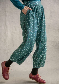 Best Sale Gudrun Sjödén Hose „Mud“ aus Bio-Baumwollgewebe dunkelindigogrün