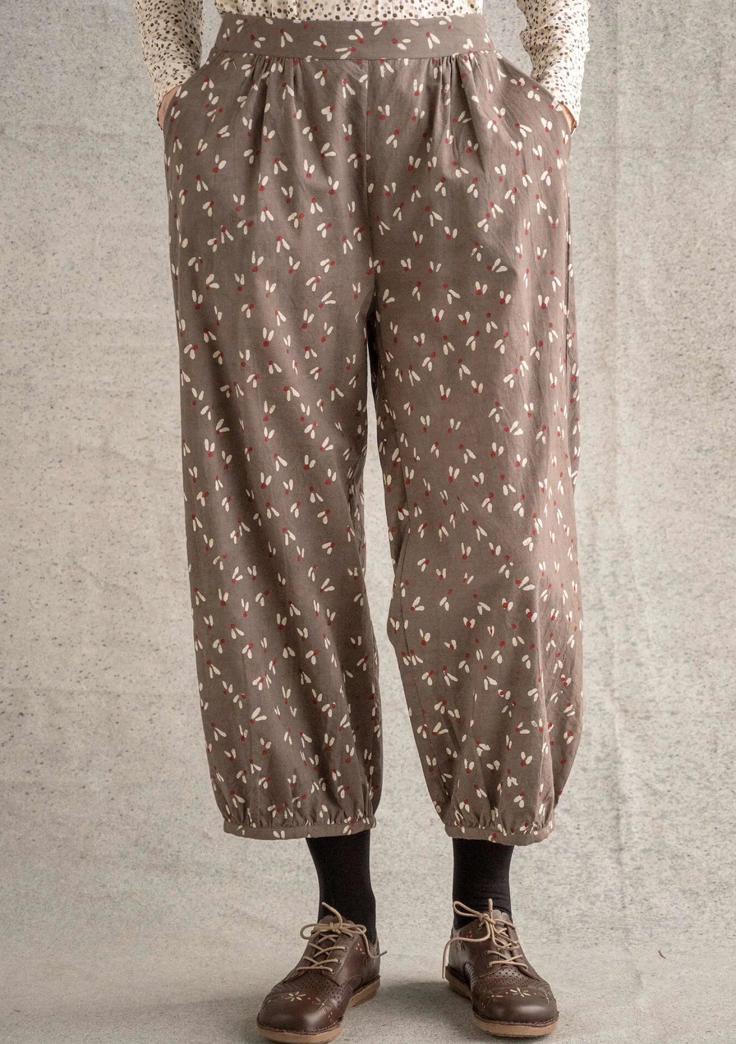 Outlet Gudrun Sjödén Hose „Mud“ aus Bio-Baumwollgewebe dunkelindigogrün