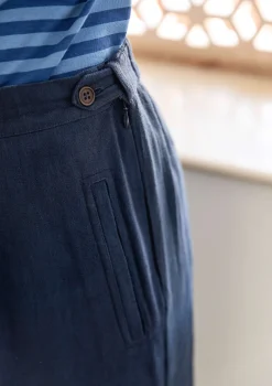 Best Sale Gudrun Sjödén Hose „Stina“ aus Bio-Baumwollgewebe tinte