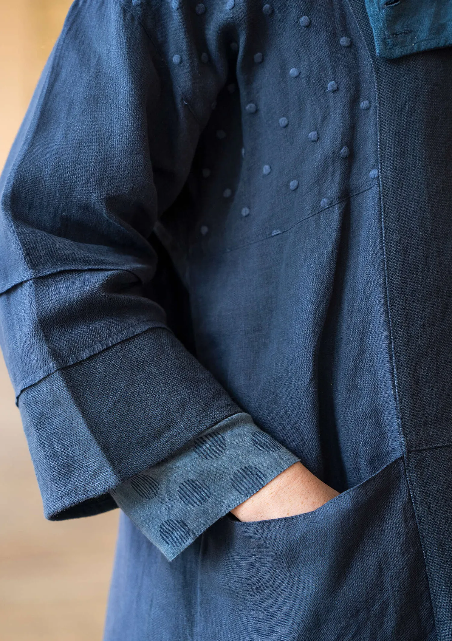 Sale Gudrun Sjödén Jacke „Andante“ aus Leinen curryrot
