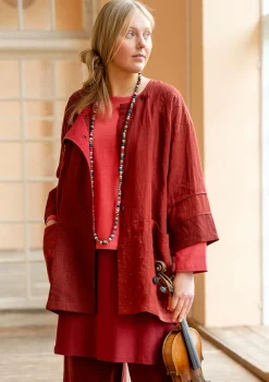 Best Gudrun Sjödén Jacke „Andante“ aus Leinen tinte