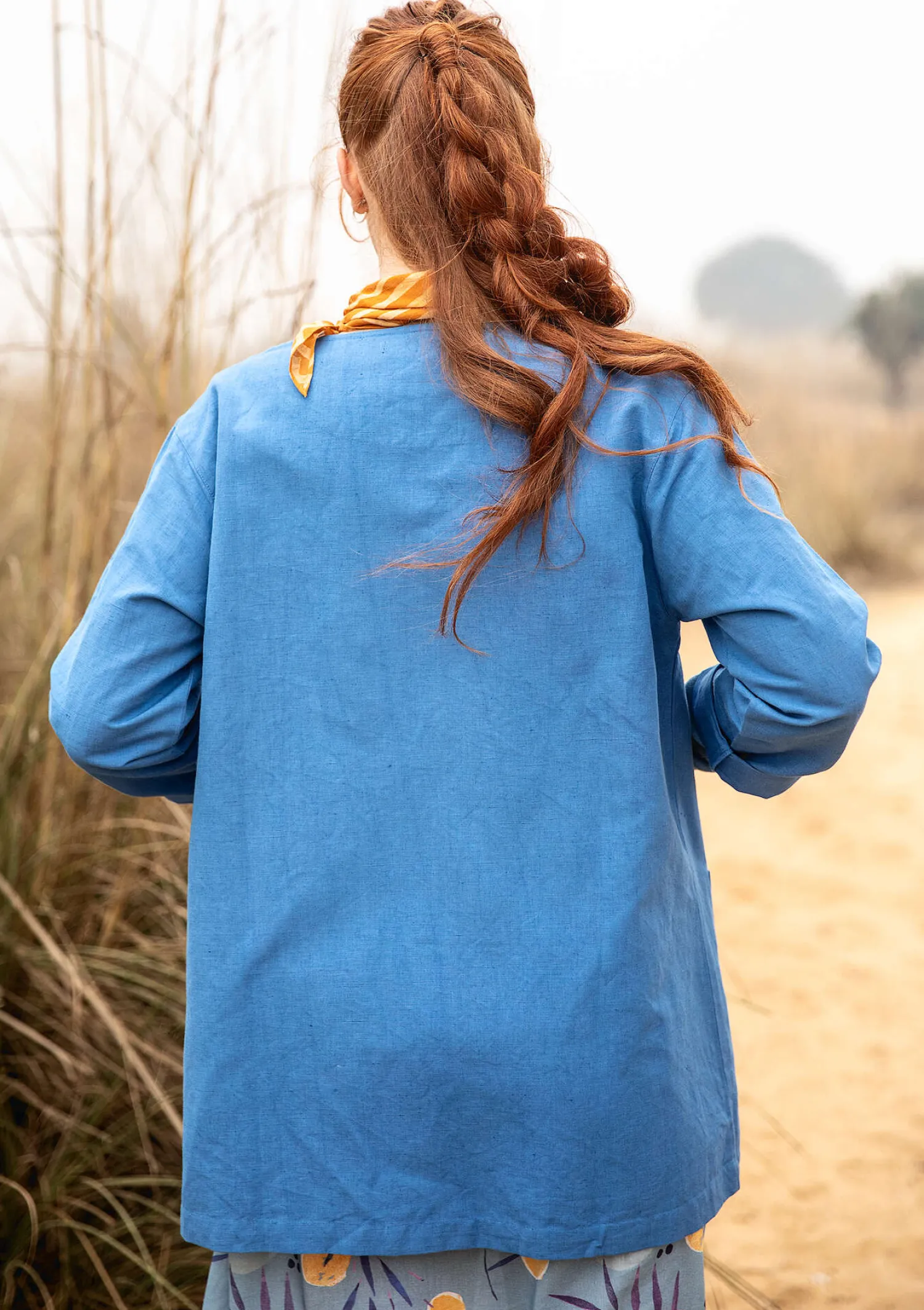 Store Gudrun Sjödén Jacke aus Leinen/Bio-Baumwolle leinenblau